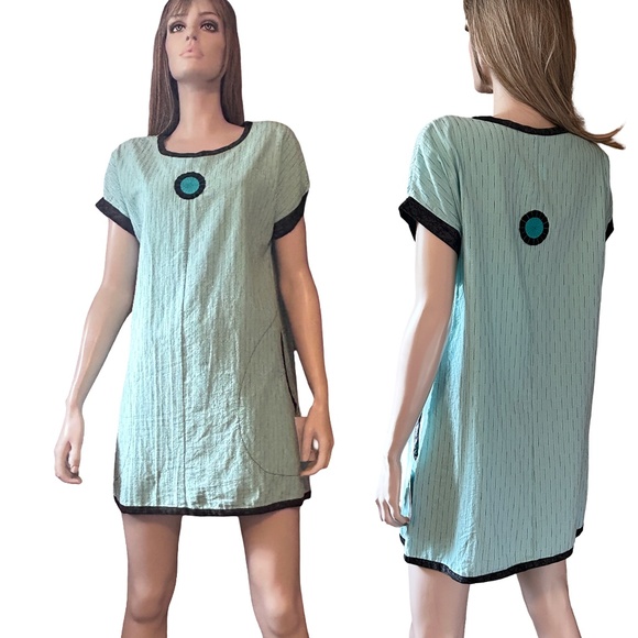 Red River Clothing Cindy Walsh Hand Made Tunic Dress Tank Pockets Oversize USA - Picture 1 of 16